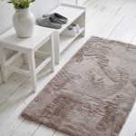 Fluffy beige miljo runner-hel